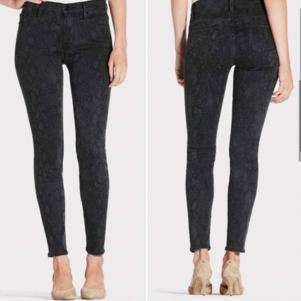 FRAME Le Skinny De Jeanne Python Black & Silver Skinny Jeans